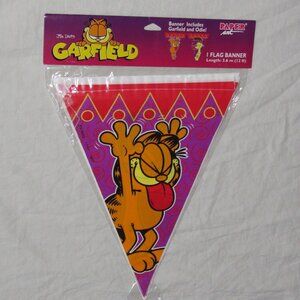 NEW Vtg 1998 Garfield Odie Party Rare Decoration Pennant Flag Banner 12 Feet
